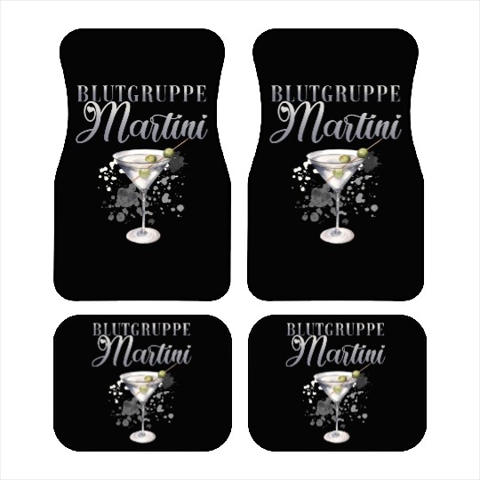 Blutgruppe Martini Cocktail Bartender Car Mats