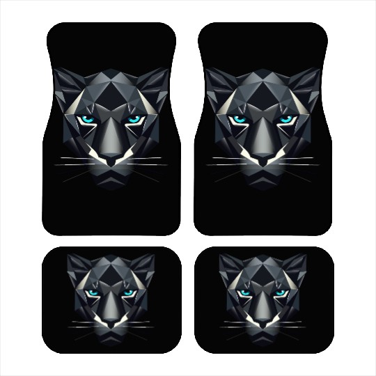 Geometric Black Panther - Power and Elegance Car Mats