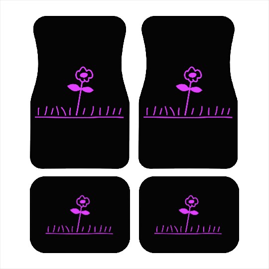 Pink Meadow Flower Spring Summer Grass Flowers Fun Car Mats