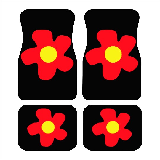Red Beautiful Flower Spring Summer Nature Flowers Car Mats