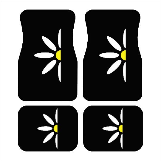 Small Daisy Half Flower White Decorative Beautiful Car Mats