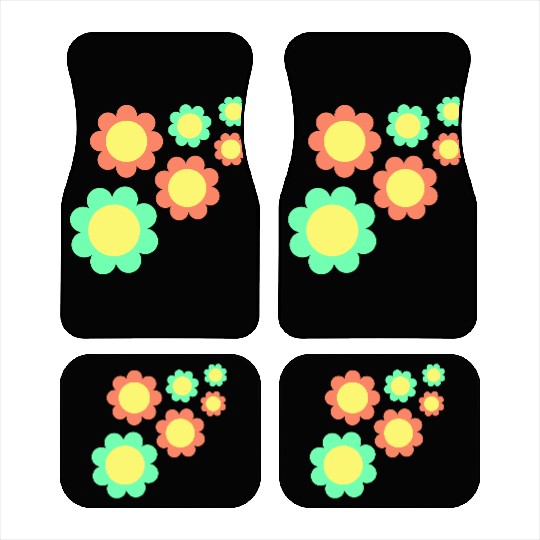Many Pretty Daisy Flowers Decorative Nature Design Car Mats