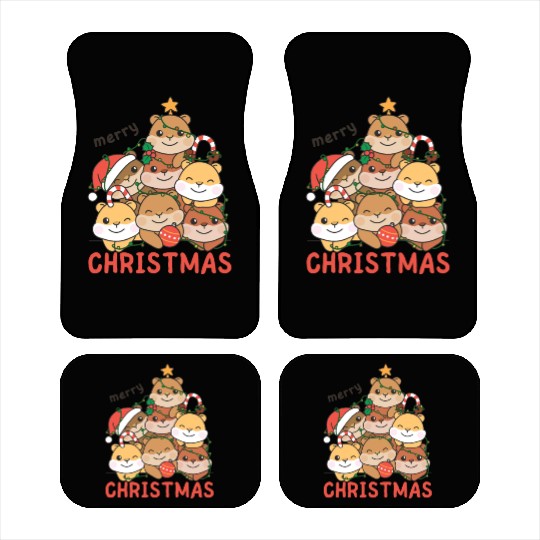 Hamster Christmas Tree Merry Christmas Car Mats