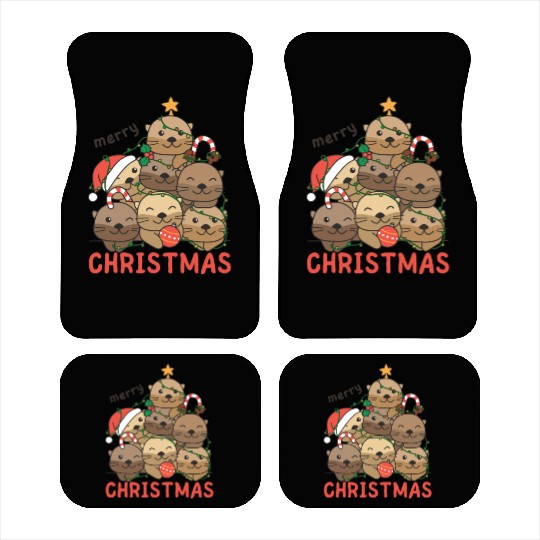 Otter Christmas Tree Merry Christmas Car Mats