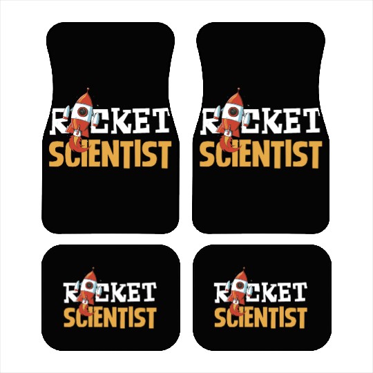 Rocket Scientist Cute Cartoon Rocket Fun Car Mats