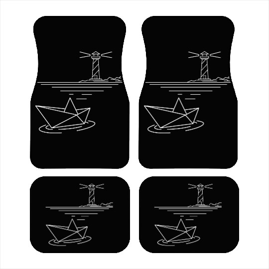 Voyage of Hope Origami Paper boat Sailing to Light Car Mats