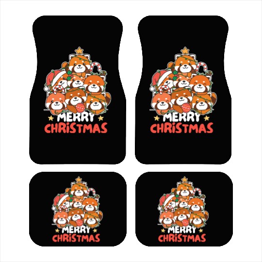 Red Panda Christmas Tree Merry Christmas Car Mats