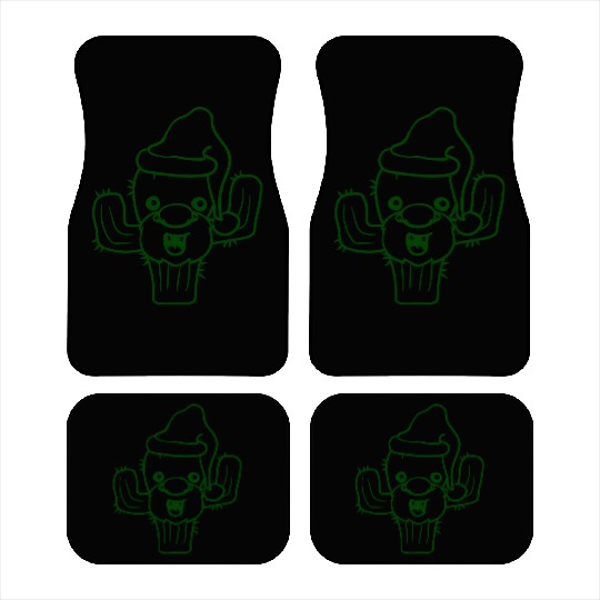 Cactus Santa Claus Funny Face Christmas Cool Cacti Car Mats