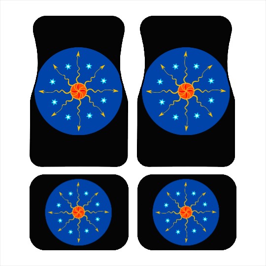 Sun, Stars and Space Circle Car Mats