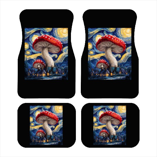 Starry Night Mushroom Surreal Dreamscape nature Car Mats