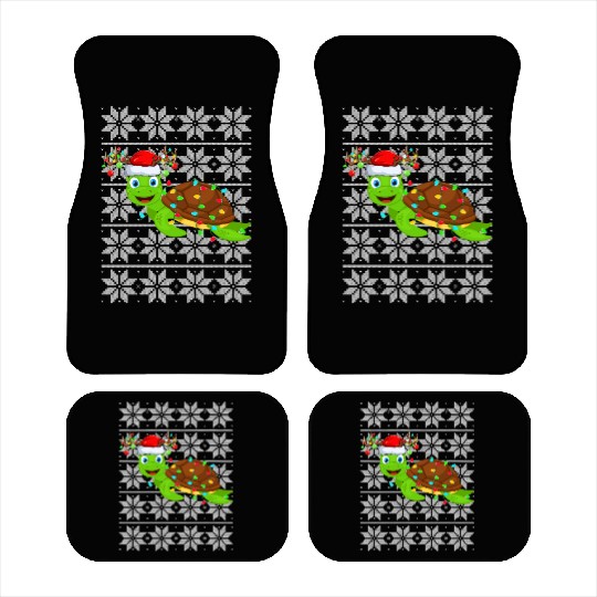 Sea Turtle Christmas Lights Car Mats