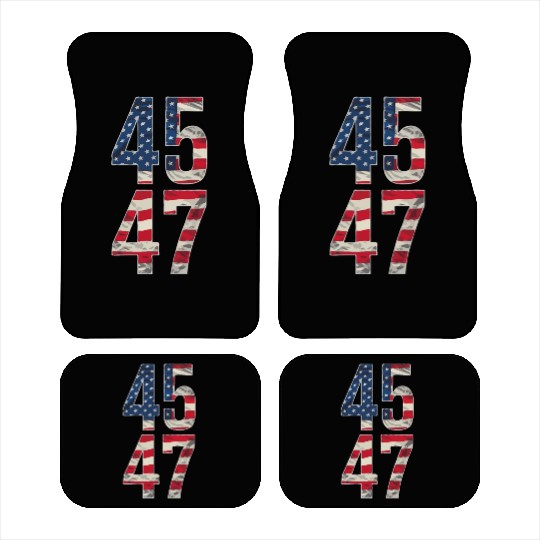 45 and 47 American Flag Reflection Trump 2024 Car Mats