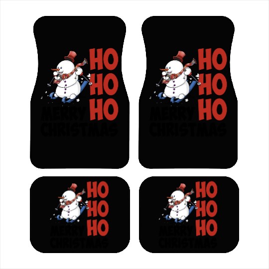 HoHoHo merry christmas, the skiing snowman Car Mats