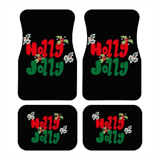 holly jolly Christmas Car Mats