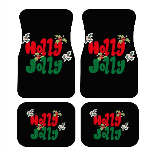 holly jolly Christmas Car Mats
