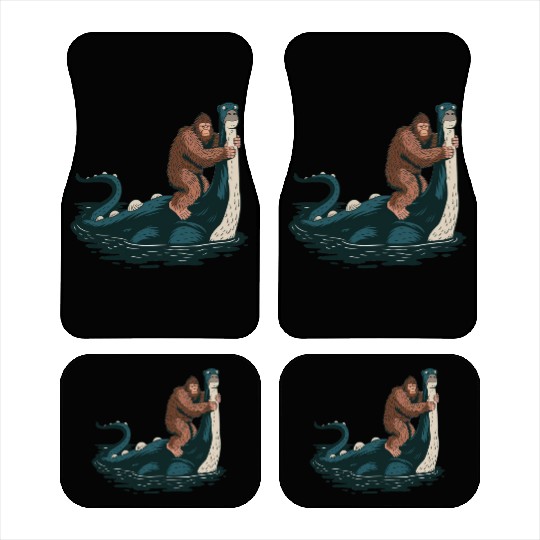 Hilarious Bigfoot & Loch Ness Monster Mashup Gift Car Mats