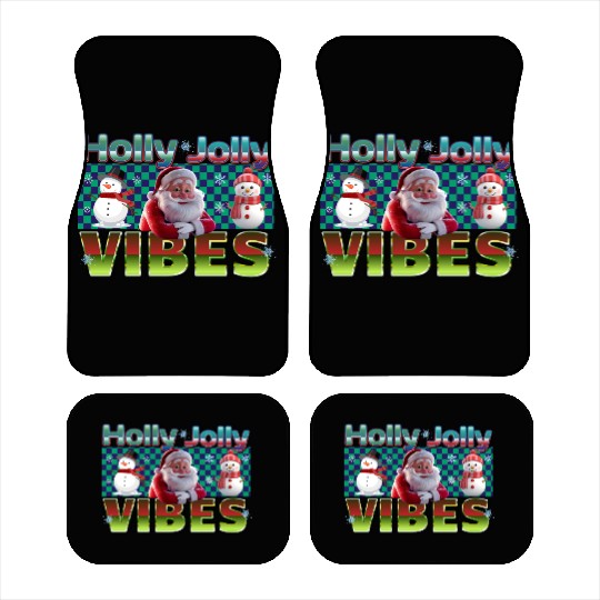 Holly Jolly Vibes Christmas Design Car Mats