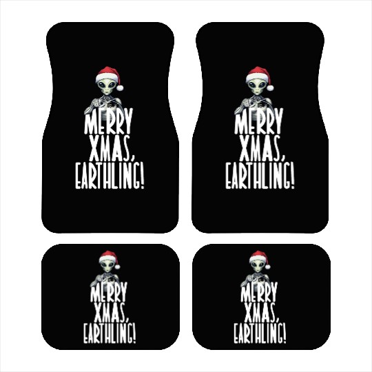 Happy Xmas Earthling Alien Christmas Car Mats