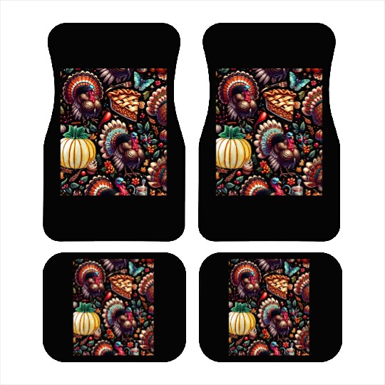 HappyThanksgiving turkey pie spice cake Car Mats