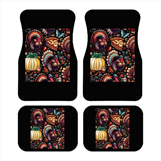 HappyThanksgiving turkey pie spice cake Car Mats
