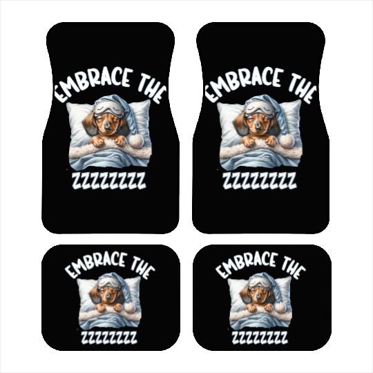 Embrace the ZZZZ cute sleeping Dachshund Car Mats