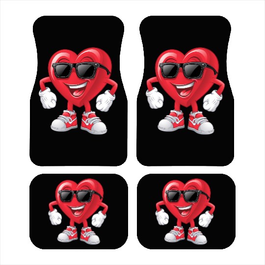 Flossing Heart Car Mats Boys Floss Dance Valentines