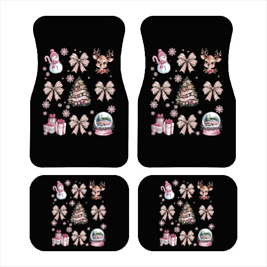 Christmas Coquette Bow, Cute Christmas Snowman Car Mats