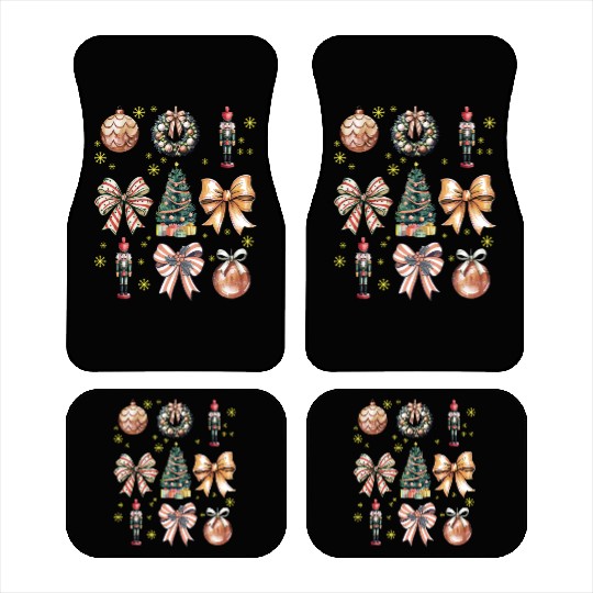 Christmas Coquette Bow, Cute Christmas Tree Car Mats