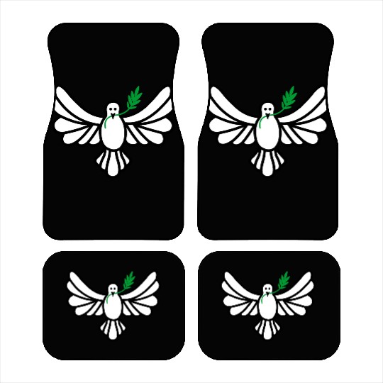 White dove green branch Car Mats