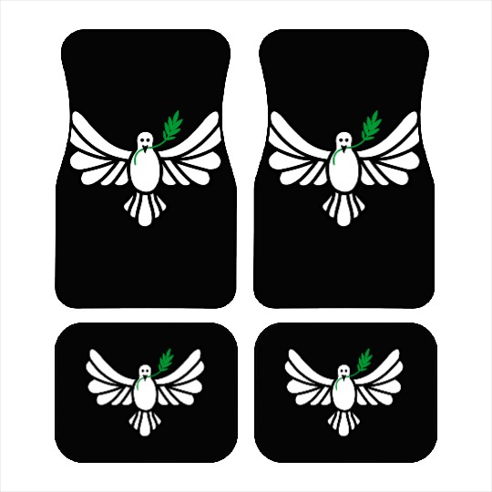 White dove green branch Car Mats