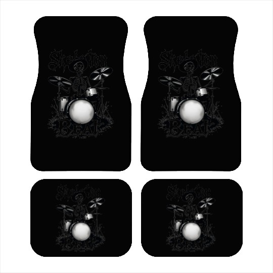 Skeleton Beat: Funny Cowboy Skeleton Playing Drums Car Mats