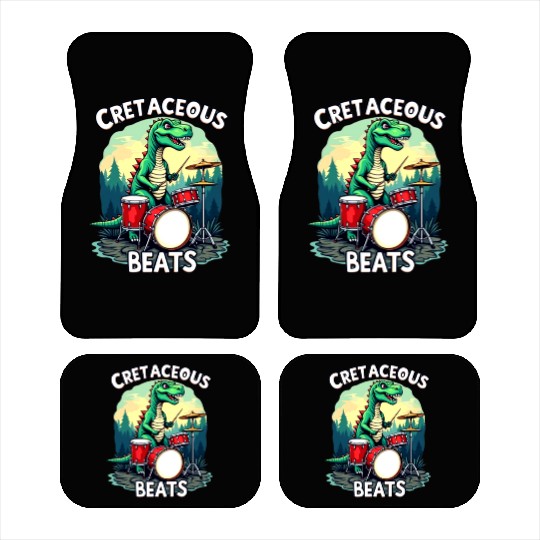 Cretaceous Beats: Funny Dinosaur Graphic Car Mats