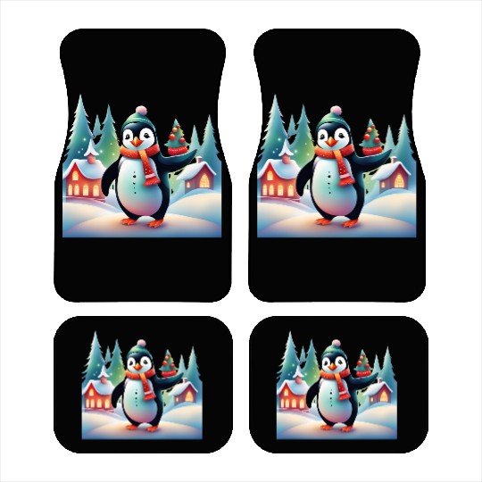 Christmas Merry Christmas For Gift Penguin Snowman Car Mats