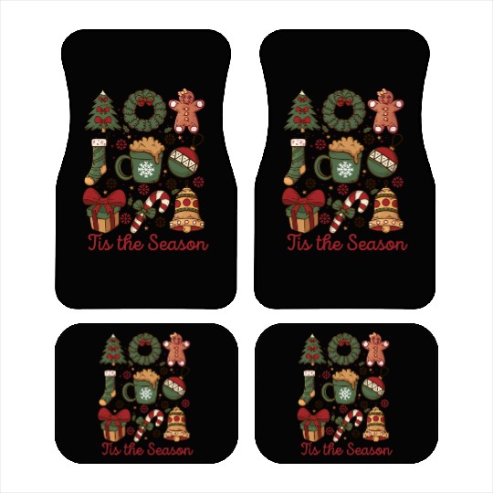 Tis the Season Retro Coquette Cute Christmas Car Mats