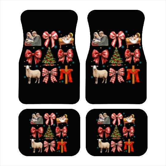 Christmas Coquette Bow, Merry Christmas Car Mats