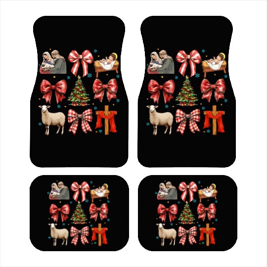 Christmas Coquette Bow, Merry Christmas Car Mats