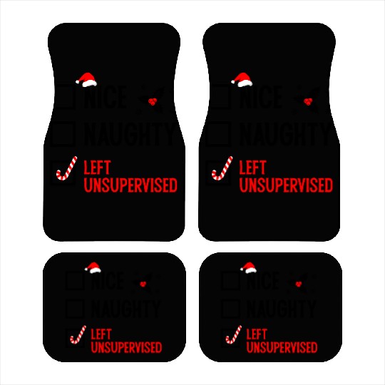 Left Unsupervised Christmas Checklist Car Mats