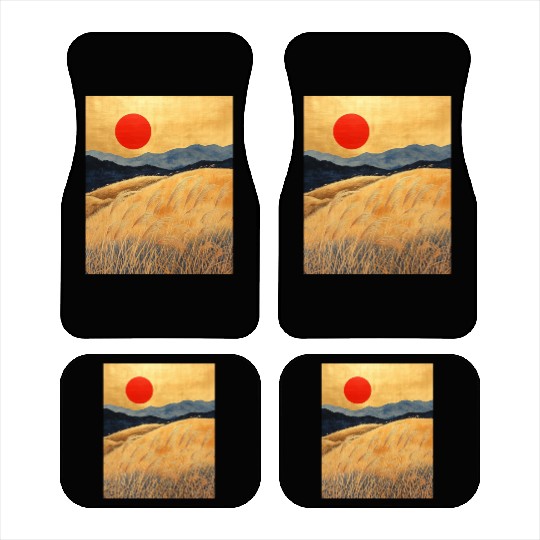 Sunset Serenity: Susuki Fields in Twilight Car Mats