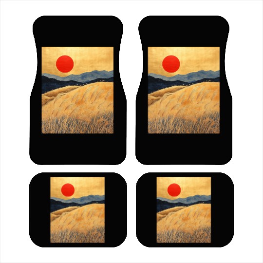 Sunset Serenity: Susuki Fields in Twilight Car Mats