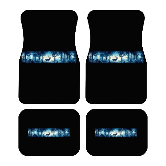 Celestial Deer in the Indigo Forest Car Mats
