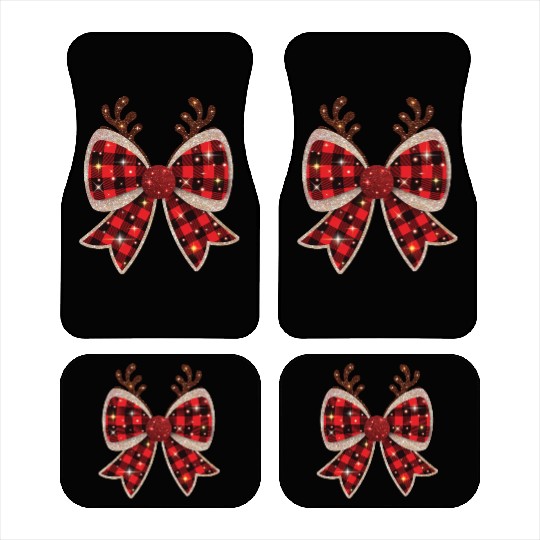 Christmas Coquette Bow, Merry Christmas Car Mats
