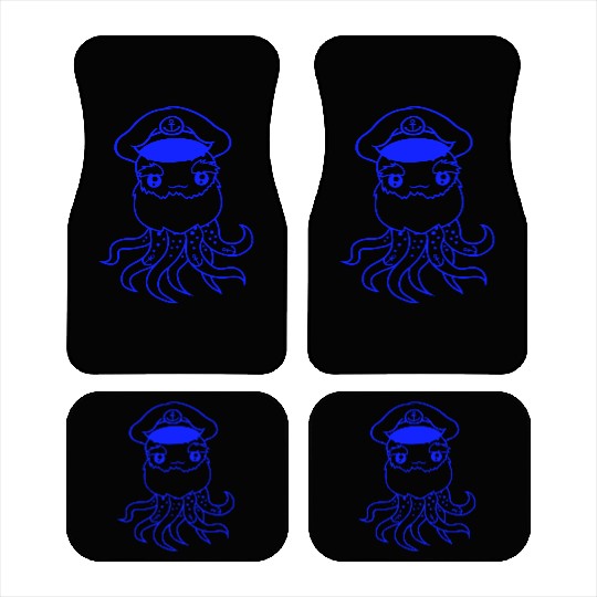 Old Octopus Octopus Cephalopod Funny Captain Squid Car Mats