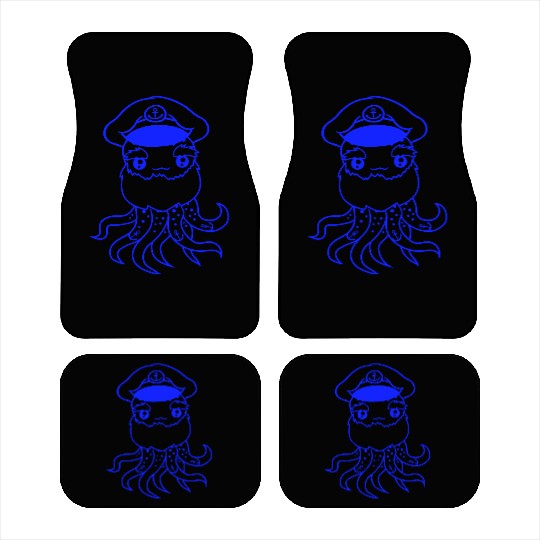Old Octopus Octopus Cephalopod Funny Captain Squid Car Mats