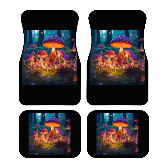 mushrooms in grass Car Mats
