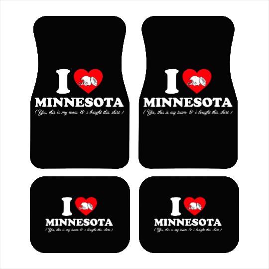 Groovy I Love Minnesota Car Mats