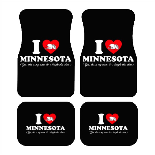 Groovy I Love Minnesota Car Mats