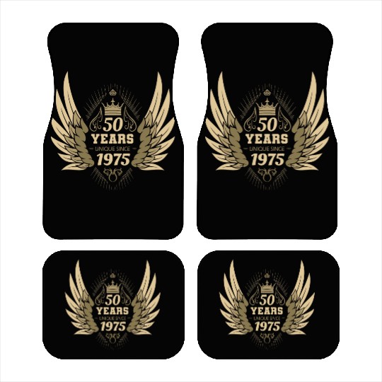 50th Birthday Unique Angel Crown Wings Car Mats