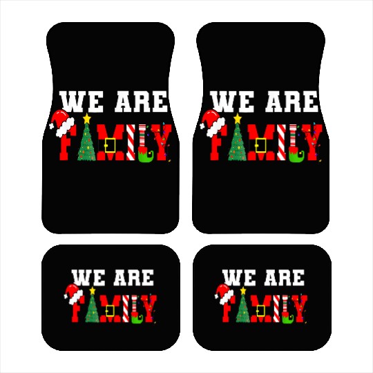 We Are Family Christmas Pajamas Matching Xmas Car Mats