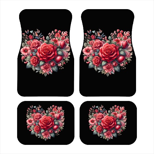 Heart Roses, Valentines Day Car Mats