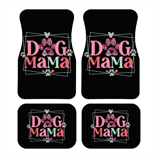Dog Mama Mothers Day Leopard Paw Car Mats